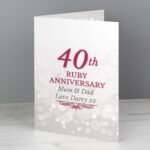 Personalised '40th Ruby Anniversary' Card