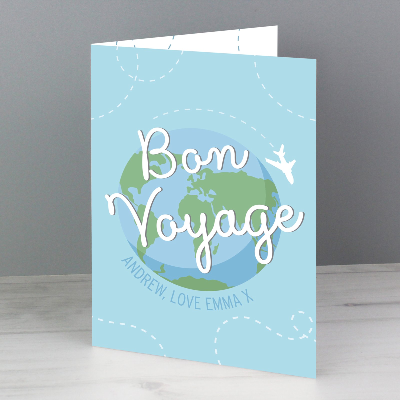 GC00668 Personalised 'Bon Voyage' Greeting Card Personalised 'Bon Voyage' Greeting Card - Image 1