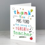 Personalised 'Thank You For Being a Great Teacher' Card