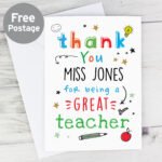 Personalised 'Thank You For Being a Great Teacher' Card - Image 3