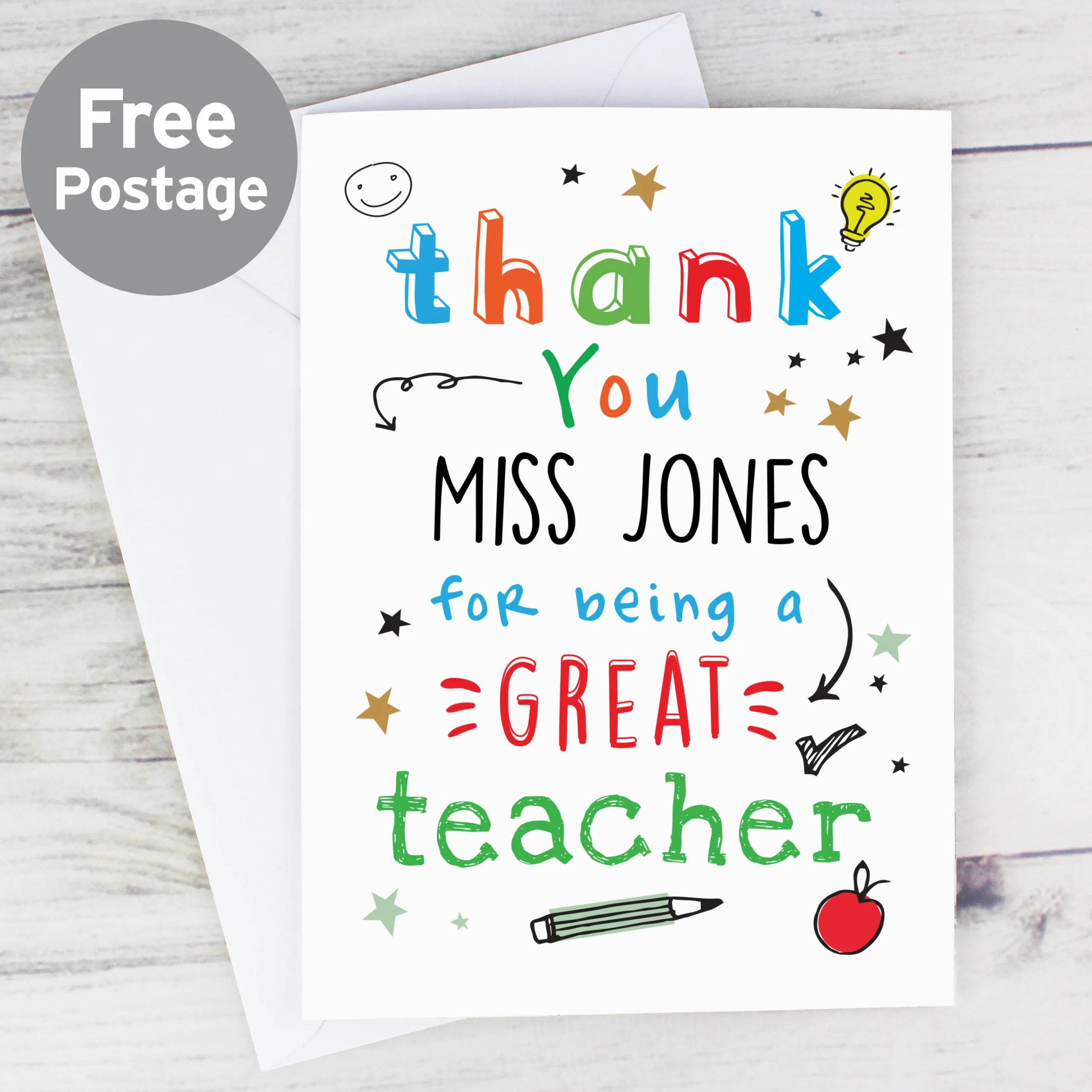 Personalised 'Thank You For Being a Great Teacher' Card - Image 3