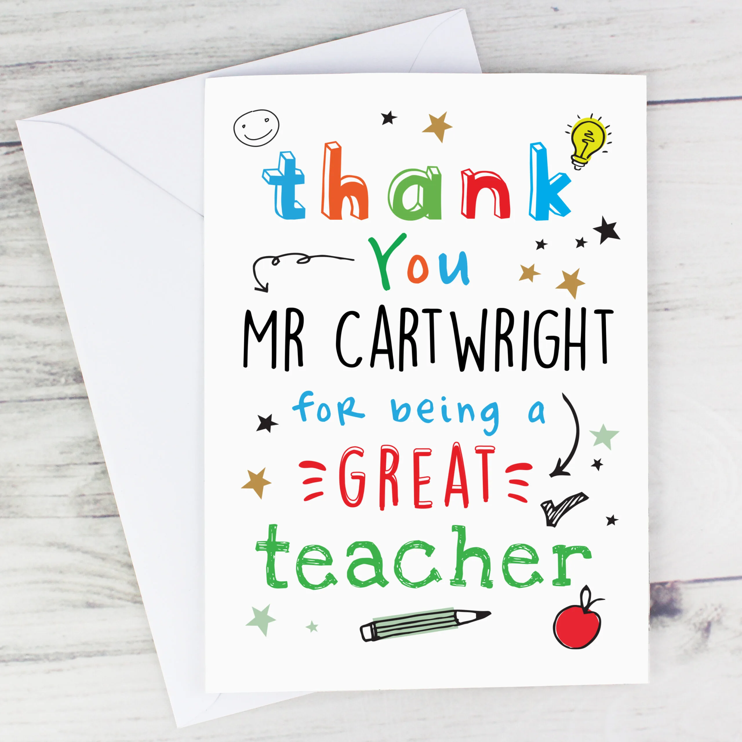 Personalised 'Thank You For Being a Great Teacher' Card - Image 4