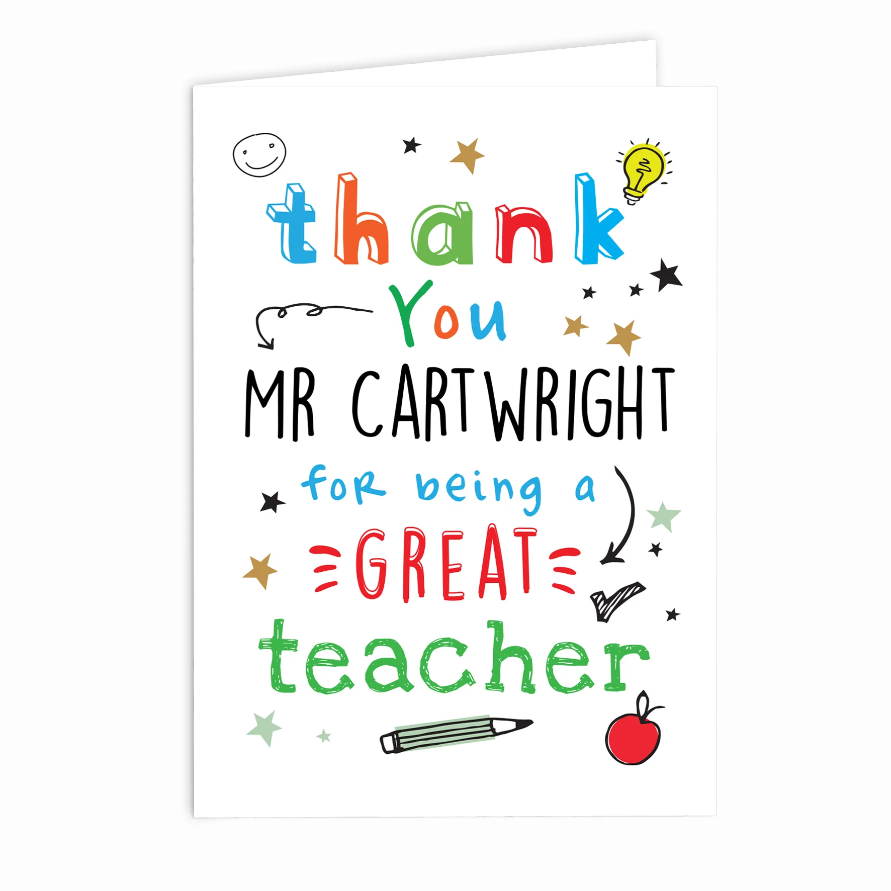 Personalised 'Thank You For Being a Great Teacher' Card - Image 5
