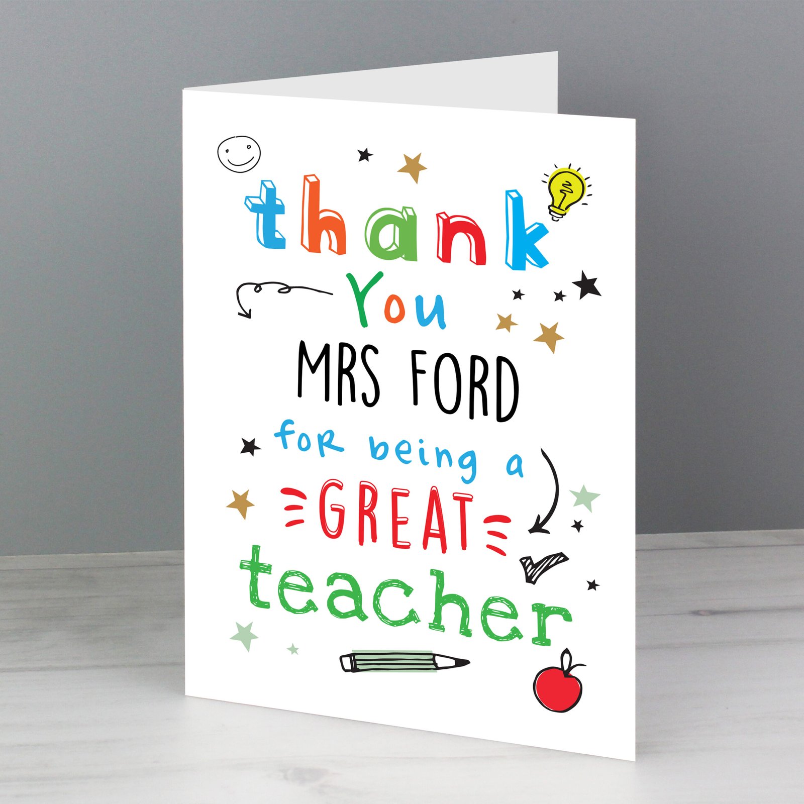 GC00673 Personalised 'Thank You For Being a Great Teacher' Card Personalised 'Thank You For Being a Great Teacher' Card - Image 1