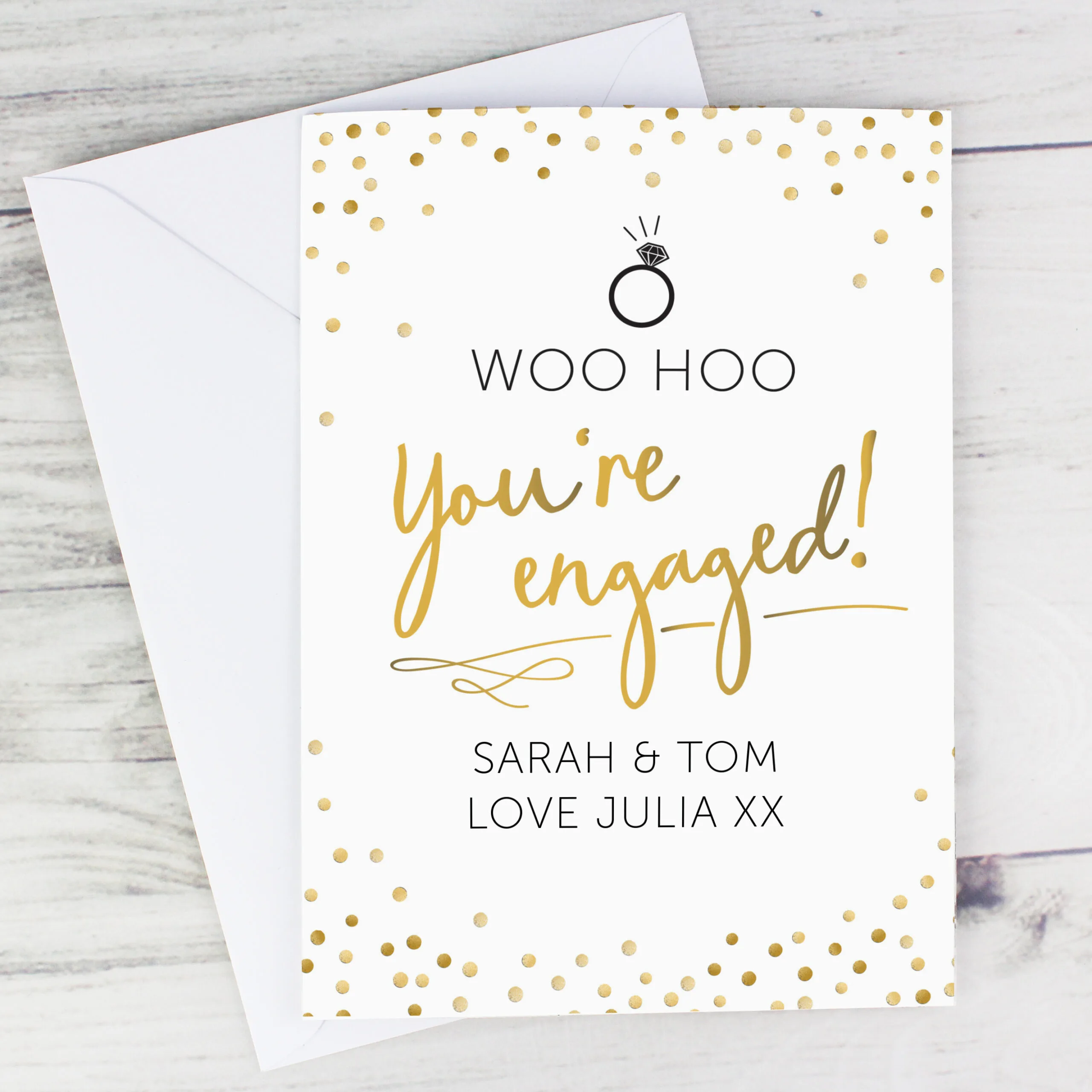 Personalised 'You're Engaged!' Gold Confetti Design Card - Image 4
