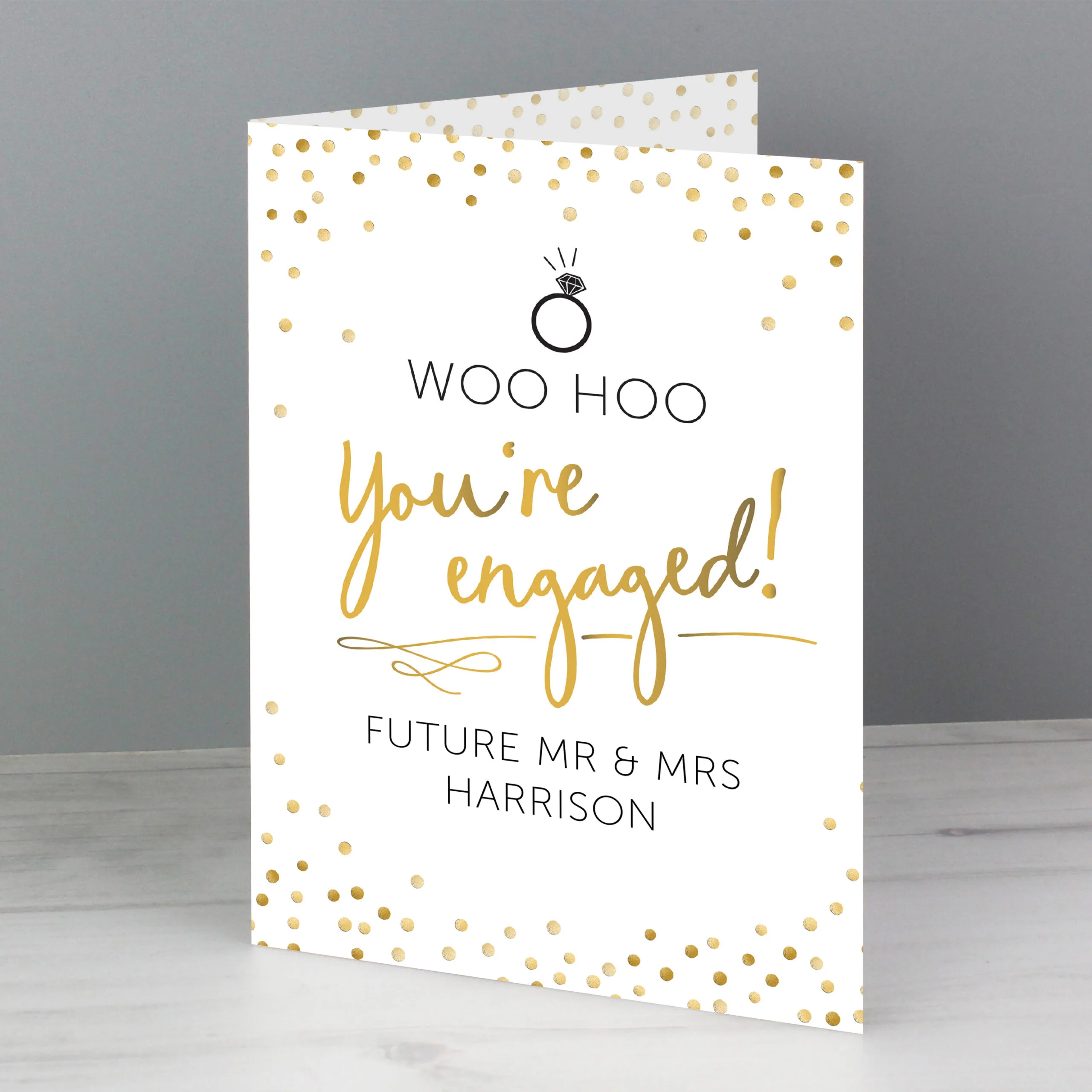 Personalised 'You're Engaged!' Gold Confetti Design Card - Image 5