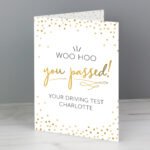 Personalised 'You Passed!' Gold Confetti Design Card