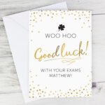Personalised 'Good Luck!' Gold Confetti Design Card - Image 3