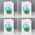 Personalised Children's Tractor Themed Birthday Card - Image 3