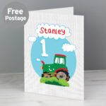Personalised Children's Tractor Themed Birthday Card - Image 4
