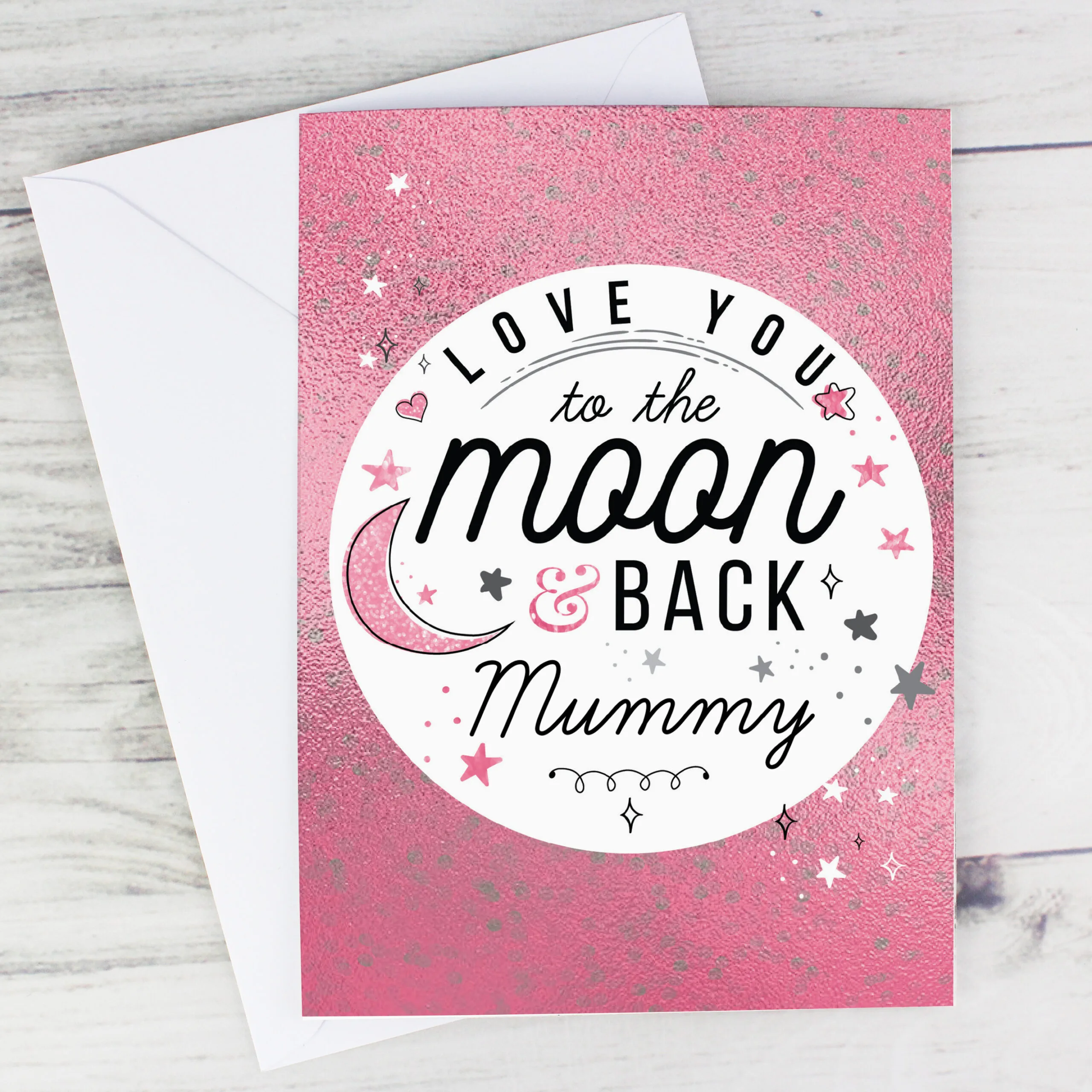 Personalised 'Love You To The Moon & Back' Pink Card - Image 1