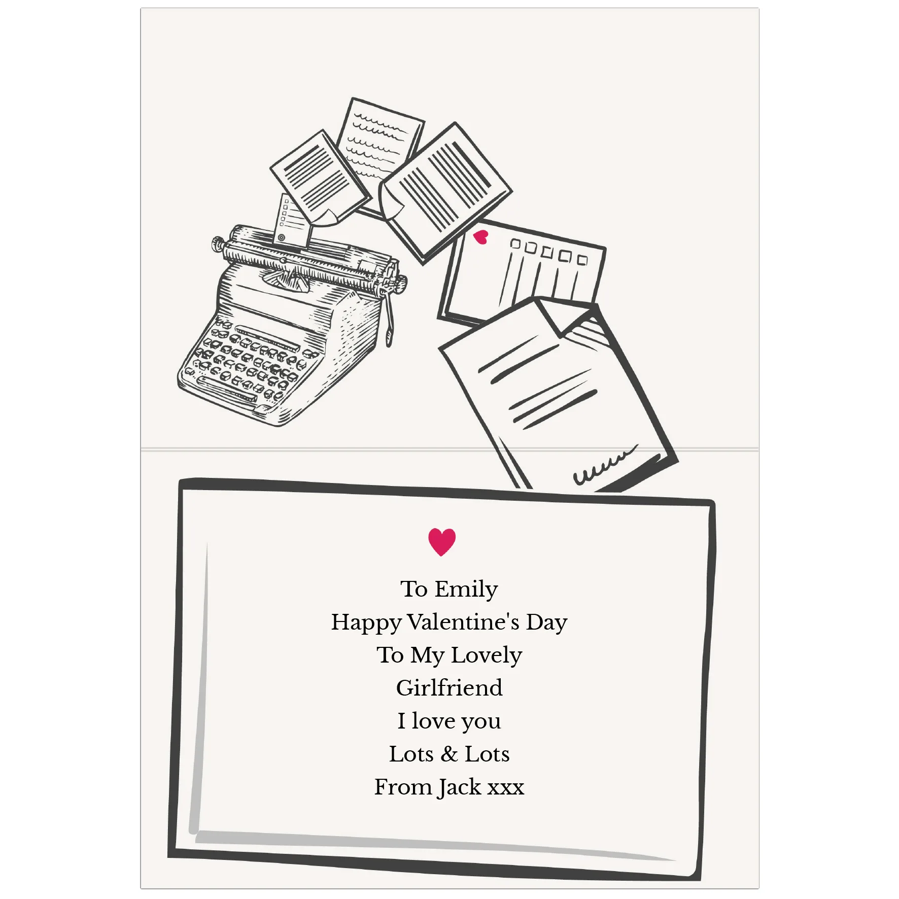 Personalised 'You're Just My Type' Typewriter Design Card - Image 2