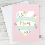 Personalised Any Message Floral Heart Design Card