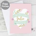 Personalised Any Message Floral Heart Design Card - Image 3