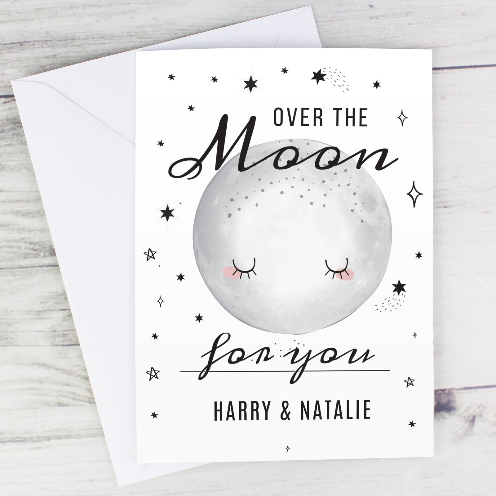 GC00692 Personalised 'Over The Moon For You' Card Personalised 'Over The Moon For You' Card - Image 1