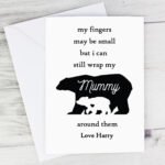 Personalised 'My Fingers May Be Small...' Bears Motif Card