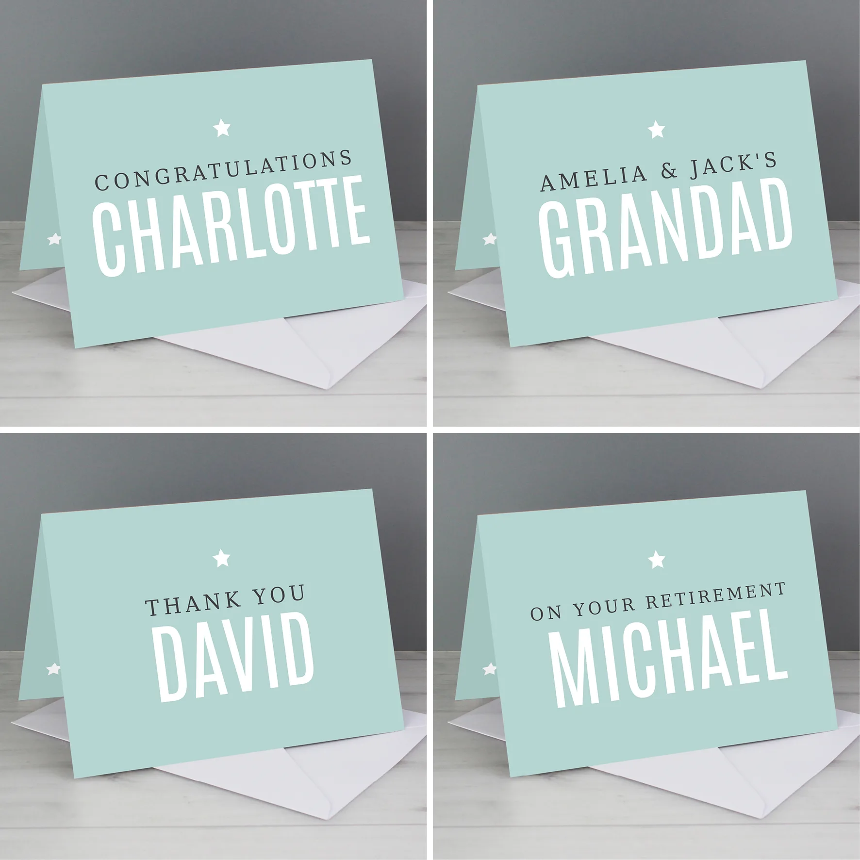 Personalise Star Motif Any Message Card - Image 2
