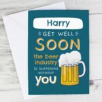 Personalised 'Get Well Soon' Beer Design Card
