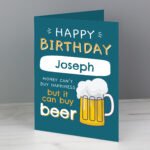 Personalised 'Happy Birthday' Beer Design Card