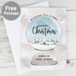 Personalised 'Wishing You A Very Merry Christmas' Snow Globe Design Card - Image 3