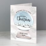 Personalised 'Wishing You A Very Merry Christmas' Snow Globe Design Card - Image 4