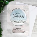 Personalised 'Wishing You A Very Merry Christmas' Snow Globe Design Card - Image 5