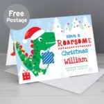 Personalised Children's Dinosaur 'Have A Roarsome Christmas' Card - Image 3