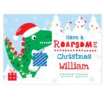 Personalised Children's Dinosaur 'Have A Roarsome Christmas' Card - Image 5