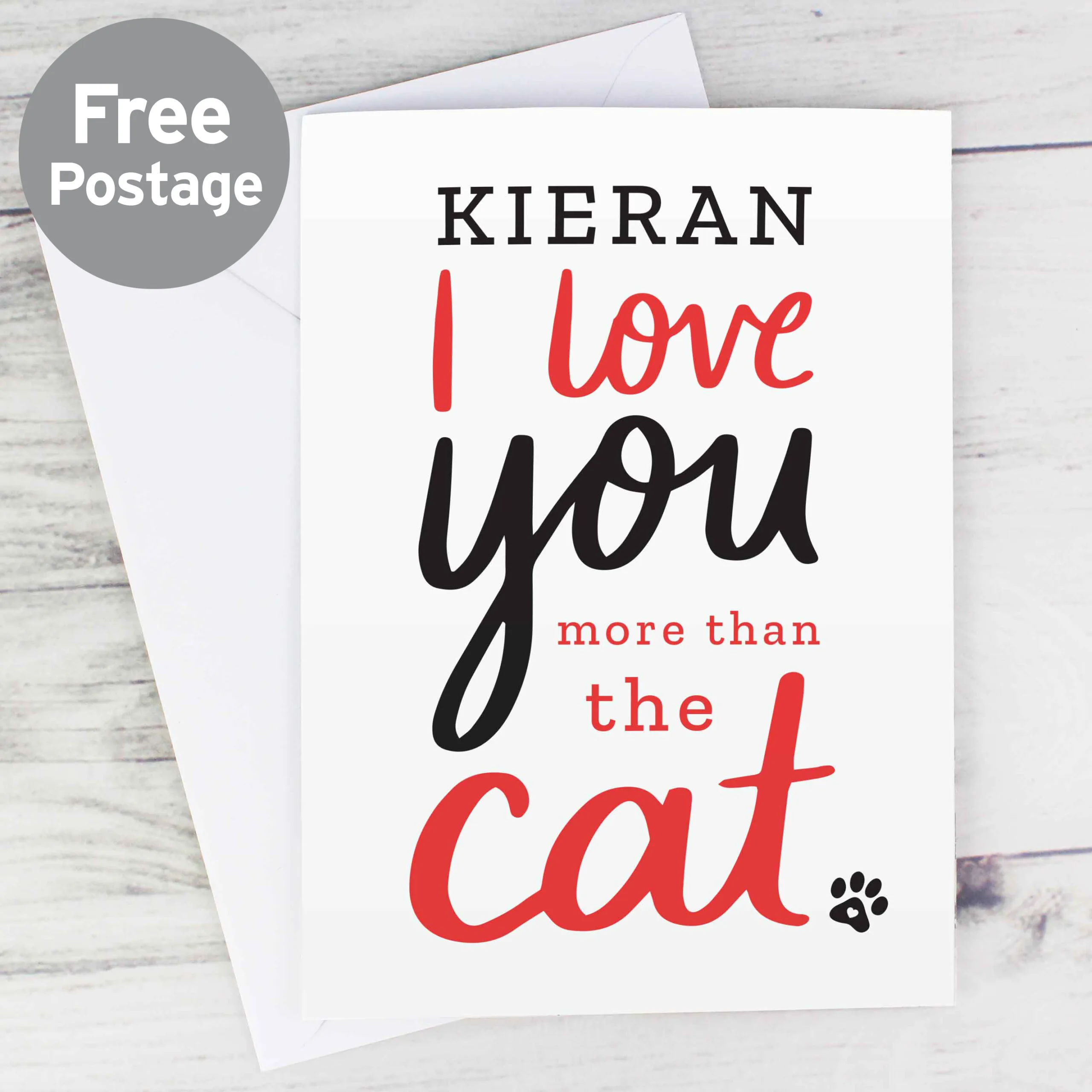 Personalised 'I Love You More Than The Cat' Card - Image 3