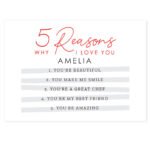 Personalised '5 Reasons Why I Love You' Card - Image 4