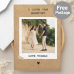 Personalised Rustic Polaroid Design Photo Upload Card - Image 3