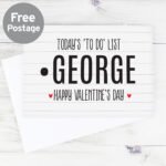 Personalised Today's 'To Do' List 'Happy Valentine's Day' Card - Image 2