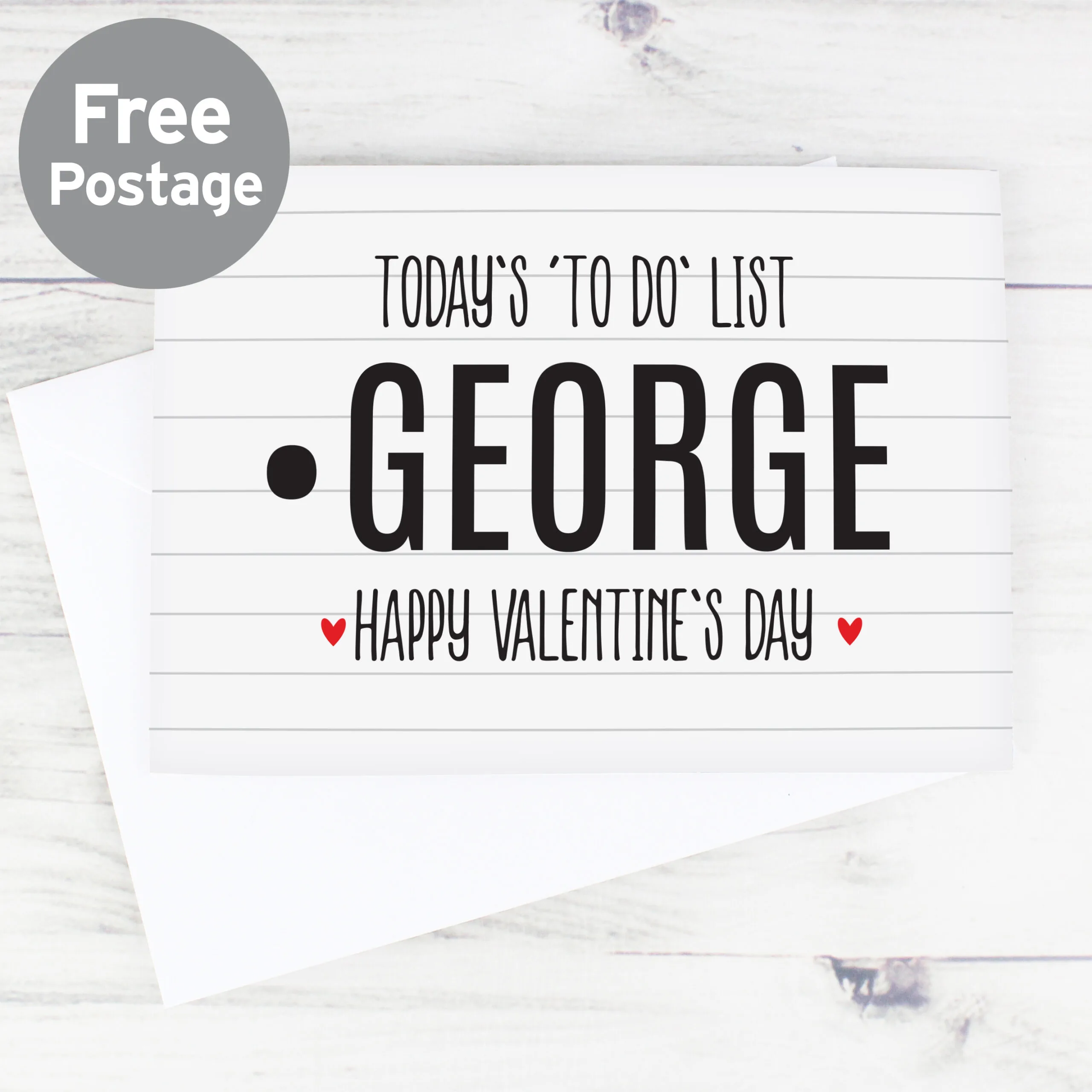 Personalised Today's 'To Do' List 'Happy Valentine's Day' Card - Image 2