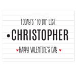 Personalised Today's 'To Do' List 'Happy Valentine's Day' Card - Image 4