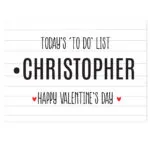 Personalised Today's 'To Do' List 'Happy Valentine's Day' Card - Image 4