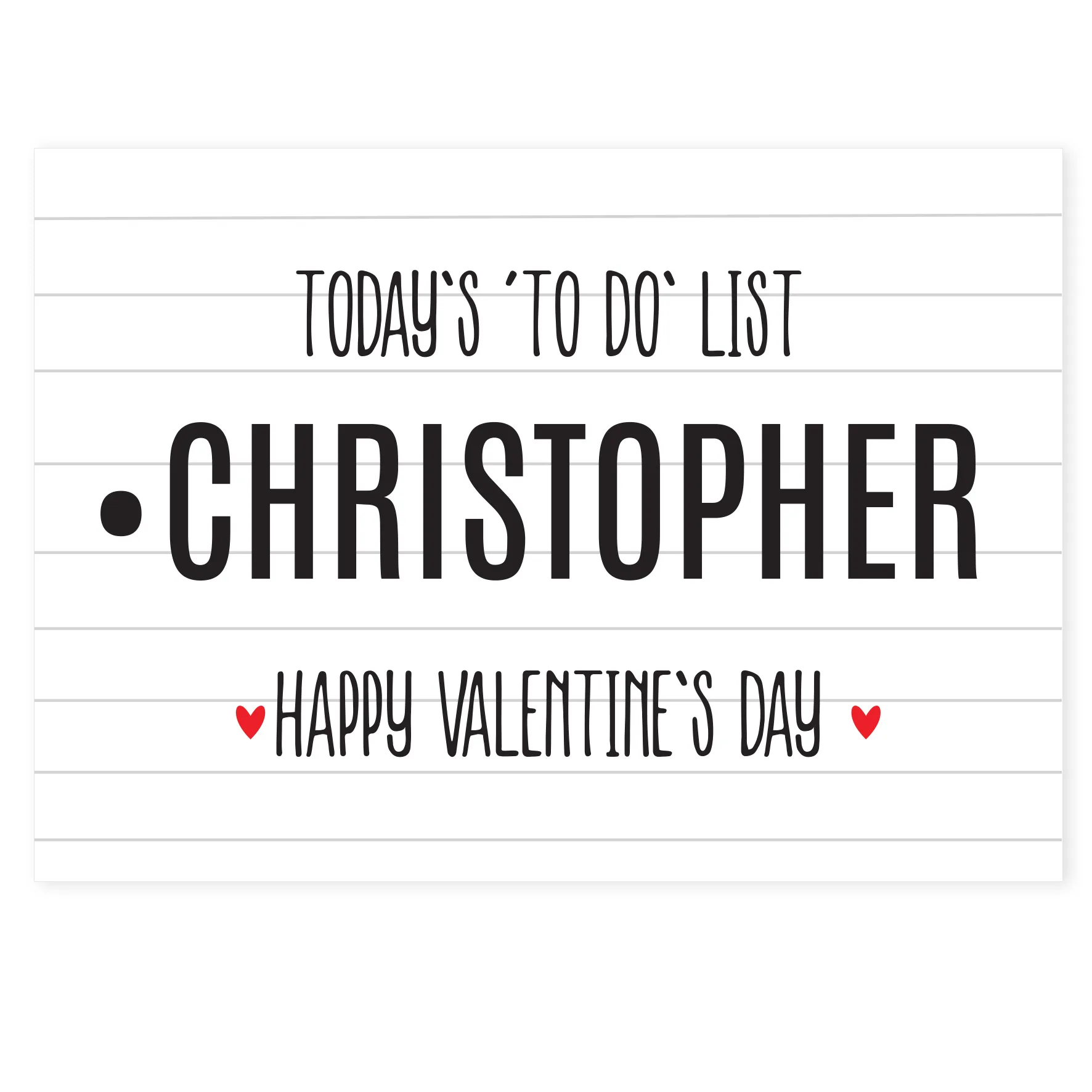 Personalised Today's 'To Do' List 'Happy Valentine's Day' Card - Image 4