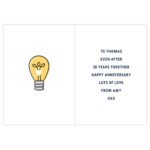 Personalised 'You Turn Me On' Lightbulb Design Card - Image 3