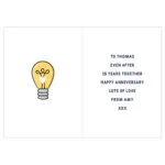 Personalised 'You Turn Me On' Light Bulb Design Card - Image 3