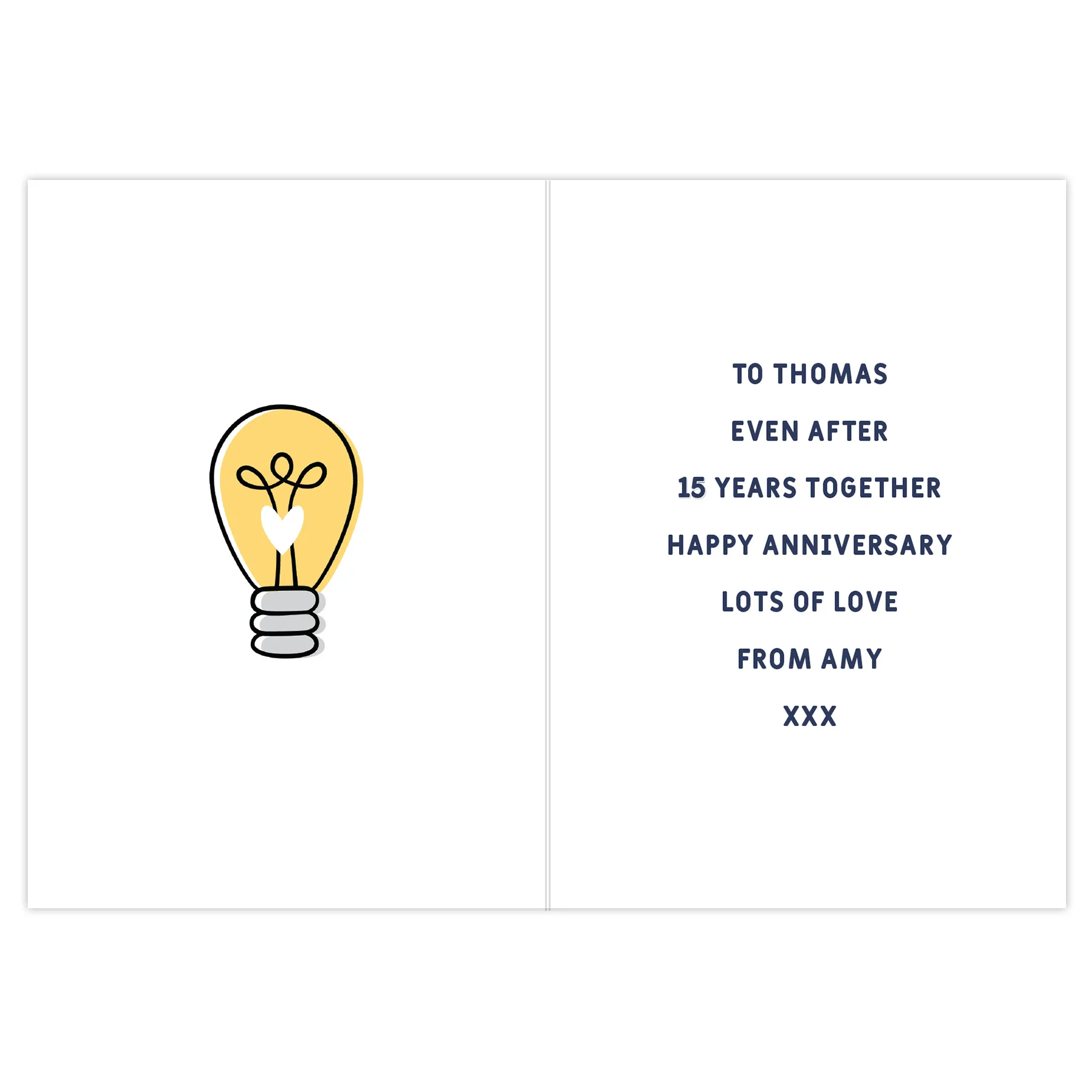 Personalised 'You Turn Me On' Light Bulb Design Card - Image 3