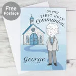 Personalised Boys 'On Your First Holy Communion' Card - Image 2