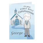 Personalised Boys 'On Your First Holy Communion' Card - Image 5