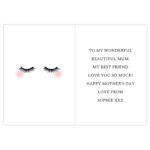 Personalised Eyelashes Design Greeting Card - Image 2
