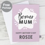Personalised 'Bonus Mum' Greeting Card - Image 2