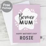 Personalised 'Bonus Mum' Greeting Card - Image 2