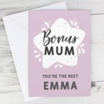 Personalised 'Bonus Mum' Greeting Card - Image 4