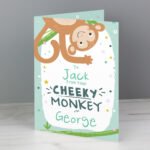 Personalised 'From Your Cheeky Monkey' Greeting Card