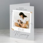 Personalised Grey Snapshot Design Photo Upload Greeting Card