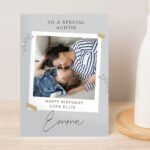 Personalised Grey Snapshot Design Photo Upload Greeting Card - Image 4