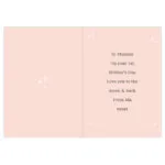 Personalised Pink Wreath Design Photo Upload Greeting Card - Image 5