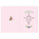 Personalised Any Message Floral Wreath Design Greeting Card - Image 3